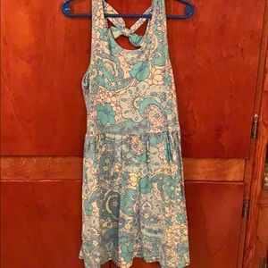 Girls blue floral print dress